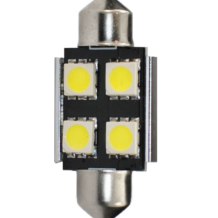 ΛΑΜΠΑΚΙΑ ΠΛΑΦΟΝΙΕΡΑΣ C5W 24V 0,24W SV8,5 36mm CAN-BUS 4xSMD5050 PREMIUM ΛΕΥΚΟ 1ΤΕΜ M-TECH