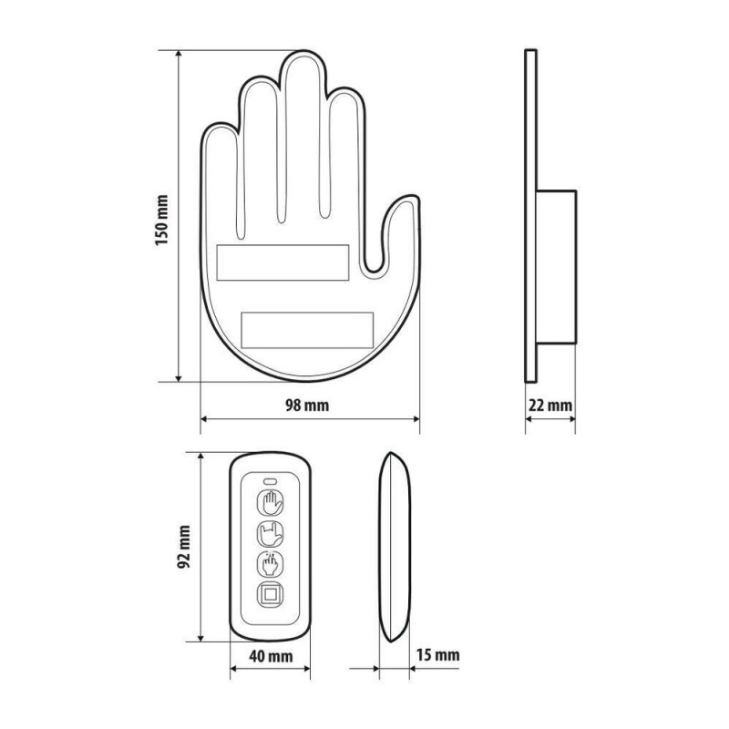 ΔΙΑΚΟΣΜΗΤΙΚΟ ΠΑΝΕΛ ΧΕΙΡΟΝΟΜΙΕΣ LED HAND GESTURES 203 LED SMD ΜΕ ΤΗΛΕΧΕΙΡΙΣΤΗΡΙΟ 150x98mm LAMPA - 1 ΤΕΜ.