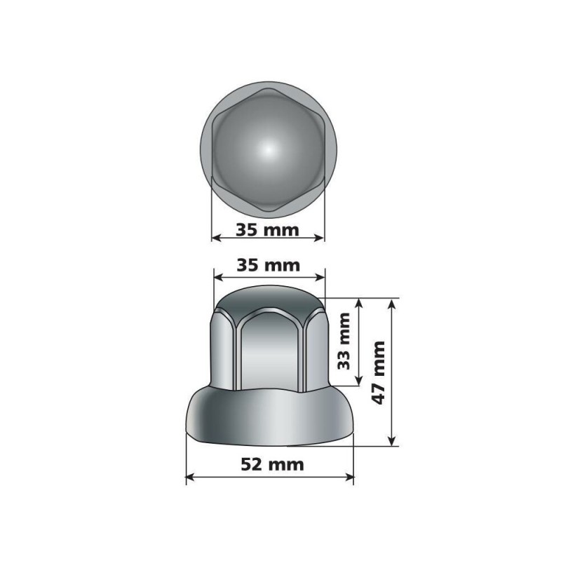 ΚΑΠΑΚΙΑ ΠΑΞΙΜΑΔΙΩΝ/ΜΠΟΥΛΟΝΙΩΝ ΦΟΡΤΗΓΟΥ INOX (STAINLESS STEEL)  33mm 500ΤΕΜ.