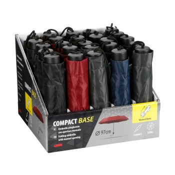 ΟΜΠΡΕΛΕΣ COMPACT BASE Φ97cm ΧΕΙΡΟΚΙΝΗΤΟ ΑΝΟΙΓΜΑ ΔΙΑΦΟΡΑ ΧΡΩΜΑΤΑ 31x31x24cm σε ΣΤΑΝΤ  LAMPA - 25 τεμ.