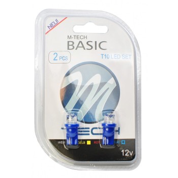 T10 W5W 12V W2,1x9,5d LED 1xFlux 8mm ΜΠΛΕ ΔΙΑΘΛΑΣΗΣ (ΚΑΡΦΩΤΟ ΑΚΑΛΥΚΟ) BLISTER 2ΤΕΜ. M-TECH