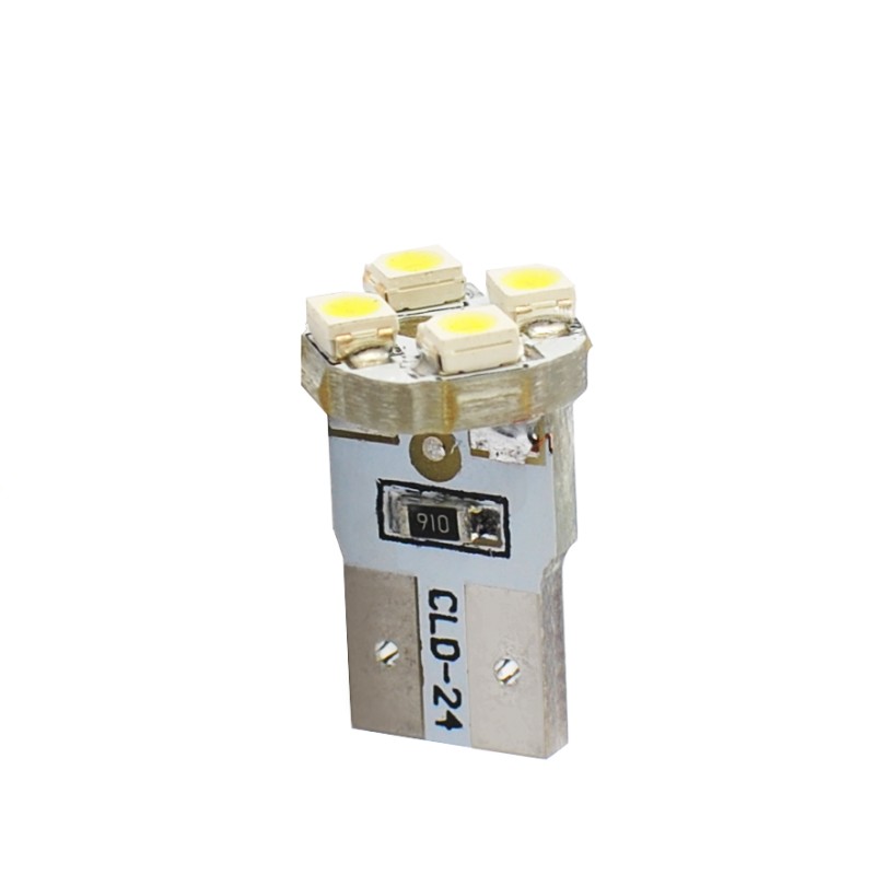 W5W 12V T10 W2,1x9,5d LED 4xSMD3528 ΛΕΥΚΟ (ΚΑΡΦΩΤΟ ΑΚΑΛΥΚΟ) BLISTER 2ΤΕΜ.