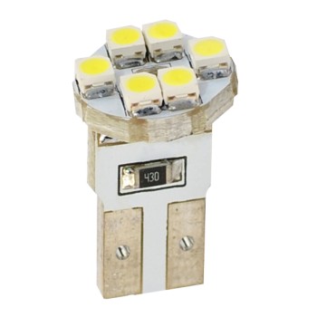 T10 W5W 12V W2,1x9,5d LED 6xSMD3528 ΛΕΥΚΟ (ΚΑΡΦΩΤΟ ΑΚΑΛΥΚΟ) BLISTER 2ΤΕΜ. M-TECH