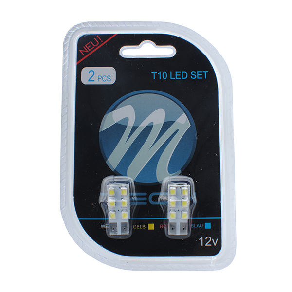 T10 W5W 12V W2,1x9,5d LED 6xSMD3528 ΛΕΥΚΟ (ΚΑΡΦΩΤΟ ΑΚΑΛΥΚΟ) BLISTER 2ΤΕΜ. M-TECH