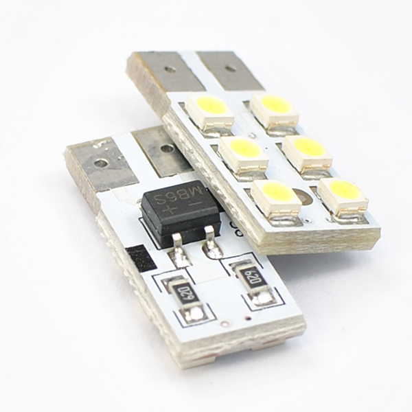 T10 W5W 12V W2,1x9,5d LED 6xSMD3528 ΛΕΥΚΟ (ΚΑΡΦΩΤΟ ΑΚΑΛΥΚΟ) BLISTER 2ΤΕΜ. M-TECH