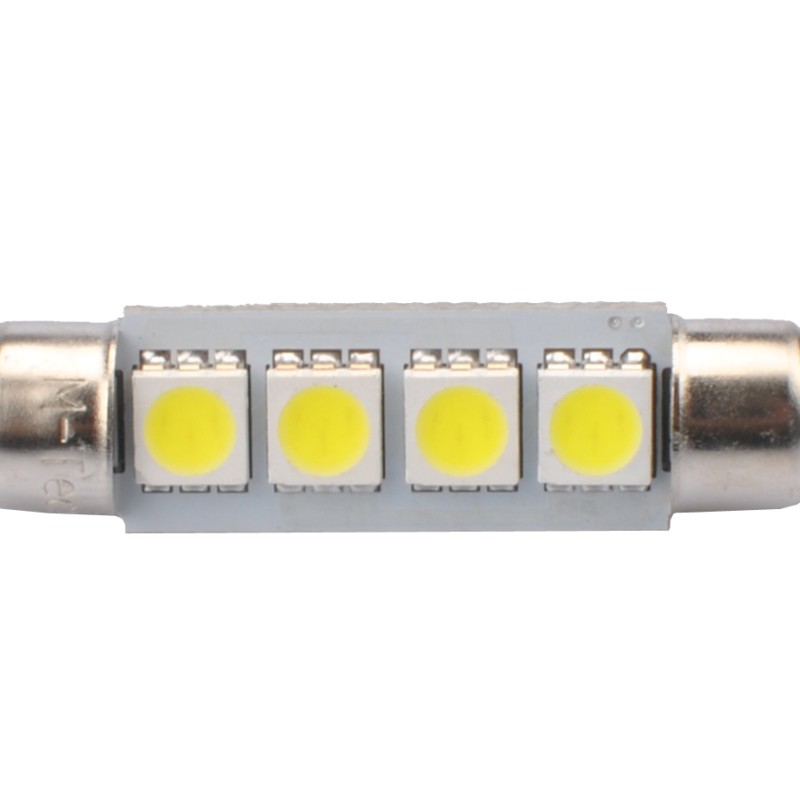 ΛΑΜΠΑΚΙΑ ΠΛΑΦΟΝΙΕΡΑΣ C5W/C10W 12V 0,96W SV8,5 41mm CAN-BUS LED 4xSMD5050 PREMIUM ΛΕΥΚΟ BLISTER 2ΤΕΜ