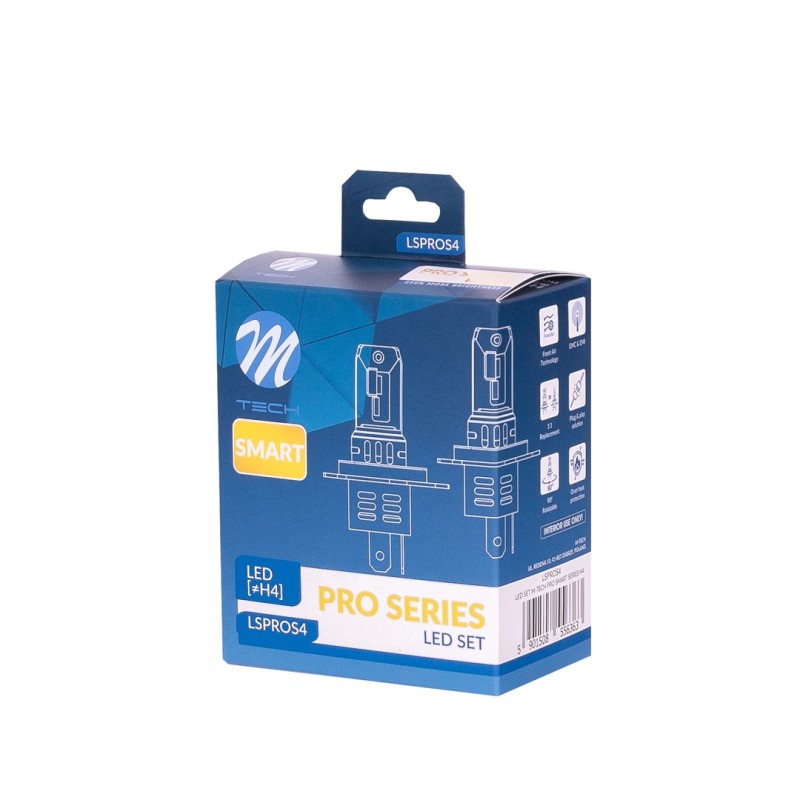 ΛΑΜΠΑ LED H4 12V IP65 6.000K 4.600lm LED SET PRO SMART SERIES M-TECH - 2 ΤΕΜ.