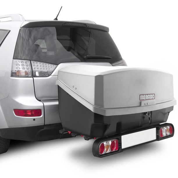 Μπαγκαζιέρα Κοτσαδόρου Nekkar Silver 300 σε ασημί με μαύρο χρώμα και ματ ανάγλυφη υφή για βάση ποδηλάτου κοτσαδόρου Race 3/4 Menabo - 1 τεμ.