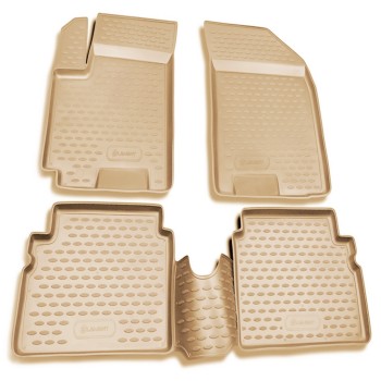 ΜΑΡΚΕ ΠΑΤΑΚΙΑ ΣΕ ΣΚΑΦΗ TPE ΛΑΣΤΙΧΟ ΓΙΑ CHEVROLET AVEO 5D 2003-2011  ΣΕ ΜΠΕΖ ΧΡΩΜΑ NOVLINE - 4 ΤΕΜ.