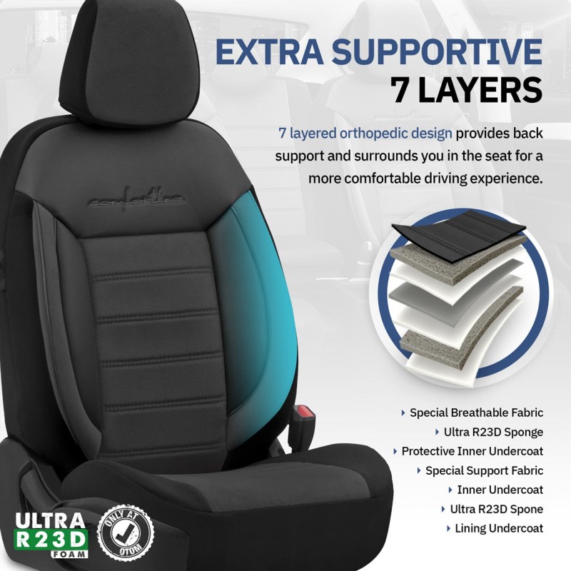 ΚΑΛΥΜΜΑΤΑ ΚΑΘΙΣΜΑΤΩΝ OTOM COMFORTLINE 209 ΜΑΥΡΟ ΥΦΑΣΜΑΤΙΝΟ SET AMIO - 1 σετ.