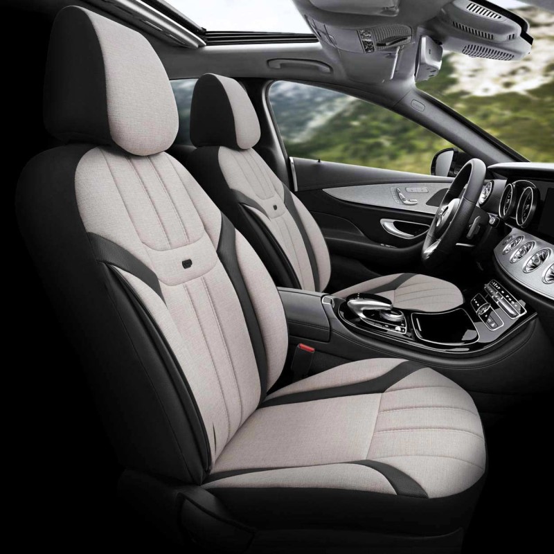 ΚΑΛΥΜΜΑΤΑ ΚΑΘΙΣΜΑΤΩΝ OTOM SWAN 503 BEIGE ΜΑΥΡΟ/ΜΠΕΖ ΛΙΝΟ & ΔΕΡΜΑΤΙΝΗ SETΑΜΙΟ - 1 σετ.