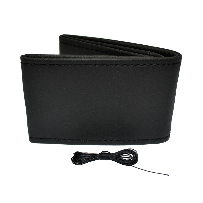 ΚΑΛΥΜΜΑ ΤΙΜΟΝΙΟΥ ΑΥΤΟΚΙΝΗΤΟΥ ΡΑΦΤΟ 38-39cm ΑΠΟ ΛΕΙΟ ΑΟΣΜΟ ΤΕΧΝΟΔΕΡΜΑ ΜΑΥΡΟ AMIO - 1 ΤΕΜ.