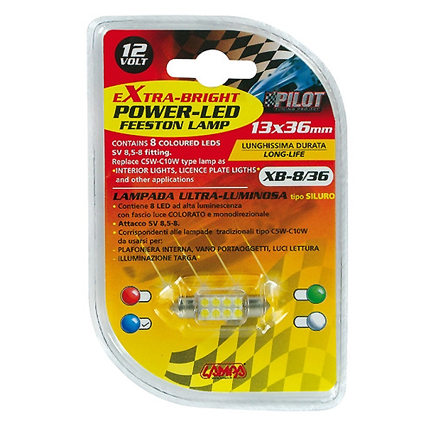 ΛΑΜΠΑΚΙ ΠΛΑΦΟΝΙΕΡΑΣ 8 LED 13x35mm ΜΠΛΕ