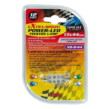 ΛΑΜΠΑΚΙ ΠΛΑΦΟΝΙΕΡΑΣ 8 LED 13x44mm ΜΠΛΕ