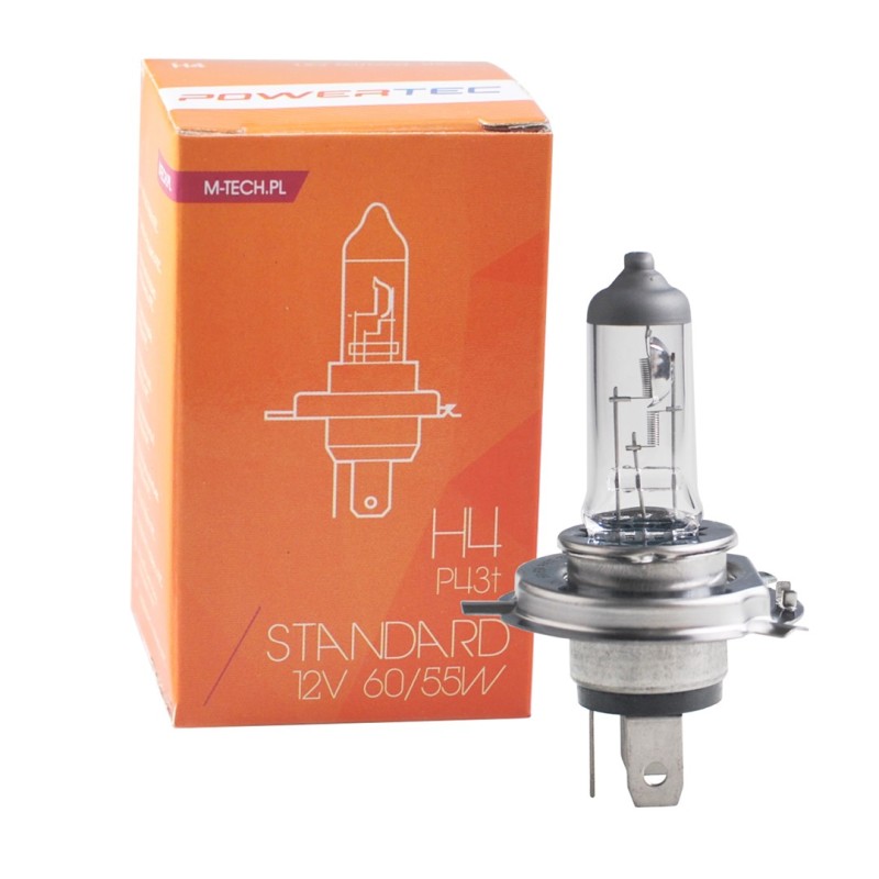 H4 12V 60/55W P43t POWERTEC STANDARD ΑΛΟΓΟΝΟΥ ΚΟΥΤΙ  M-TECH - 1ΤΕΜ.