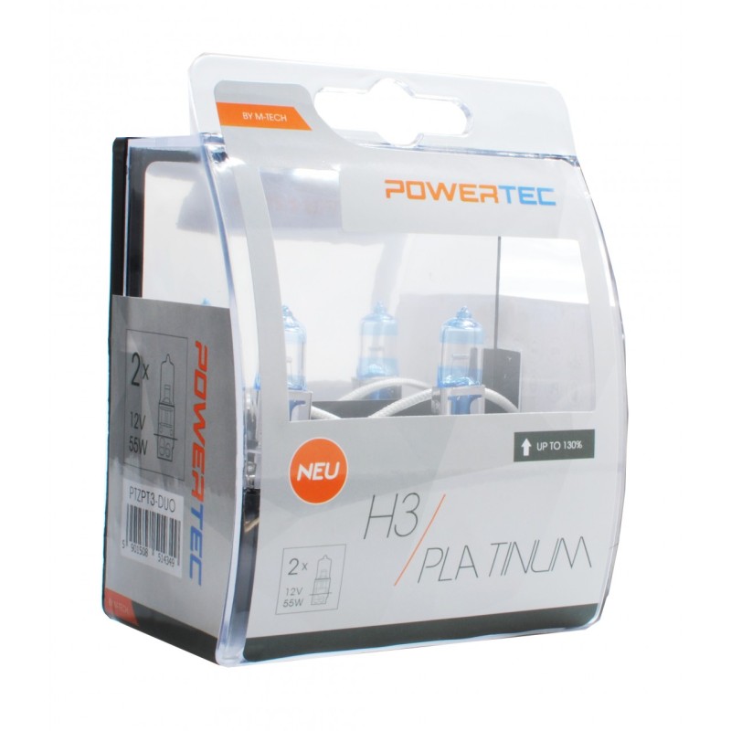 H3 12V 55W 3.250K +130% PK22s POWERTECK PLATINUM 2ΤΕΜ. M-TECH