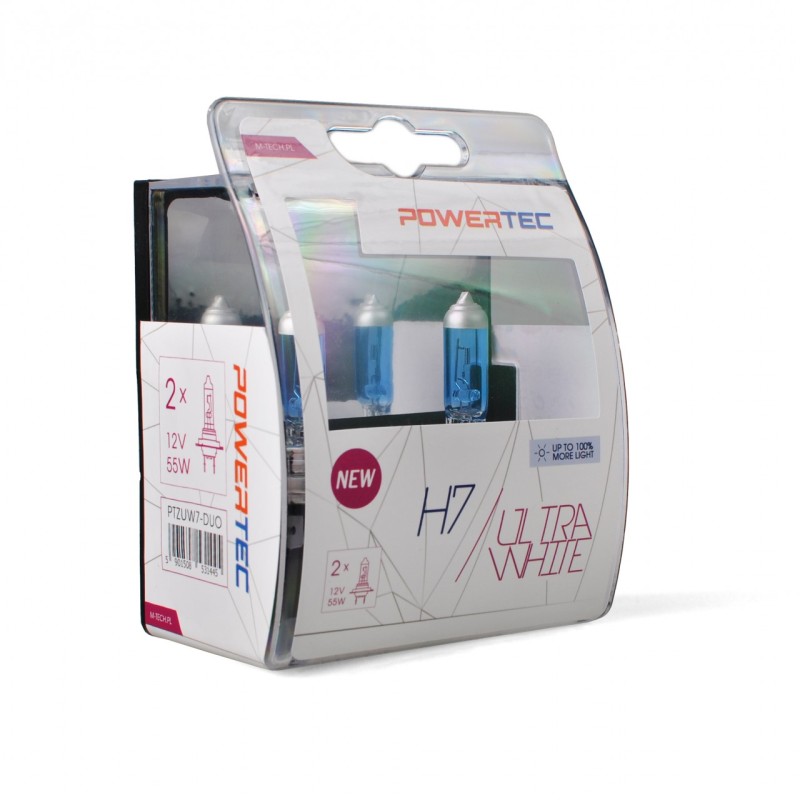 H7 12V 55W PX26d POWERTEC ULTRA WHITE 2ΤΕΜ. M-TECH