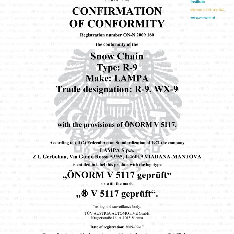 ΑΛΥΣΙΔΕΣ ΧΙΟΝΙΟΥ R9 9mm GR2 LAMPA - 2 ΤΕΜ.