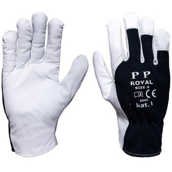 ΓΑΝΤΙΑ ΕΡΓΑΣΙΑΣ ΔΕΡΜΑΤΙΝΑ ΛΕΥΚΟ/ΜΑΥΡΟ ΜΕΓΕΘΟΣ 10  AMIO -2 ΤΕΜ.