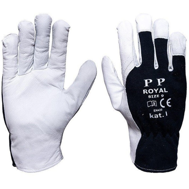 ΓΑΝΤΙΑ ΕΡΓΑΣΙΑΣ ΔΕΡΜΑΤΙΝΑ ΛΕΥΚΟ/ΜΑΥΡΟ ΜΕΓΕΘΟΣ 10  AMIO -2 ΤΕΜ.