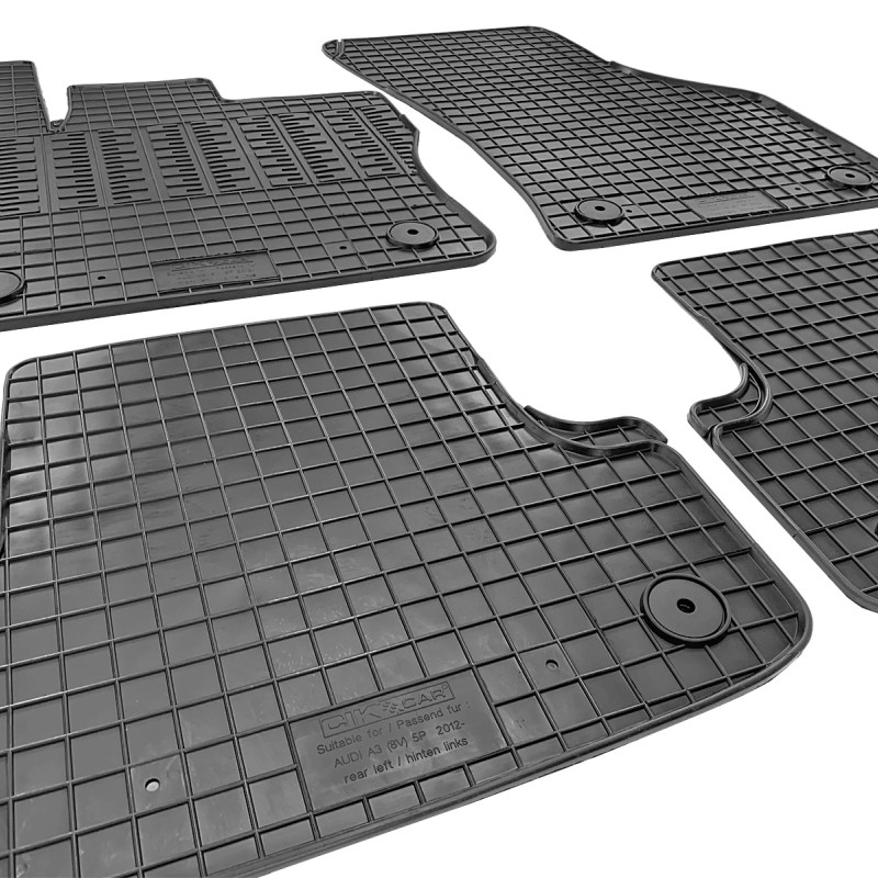 ΜΑΡΚΕ ΠΑΤΑΚΙΑ ΣΕ ΣΚΑΦΗ ΛΑΣΤΙΧΟ ΓΙΑ AUDI A3 2012-2020 / SEAT LEON 2013-2017 / VW GOLF 7 2012-2020 ΣΕ ΜΑΥΡΟ ΧΡΩΜΑ ΜΕ ΚΟΥΜΠΩΜΑΤΑ CIK - 4 ΤΕΜ.