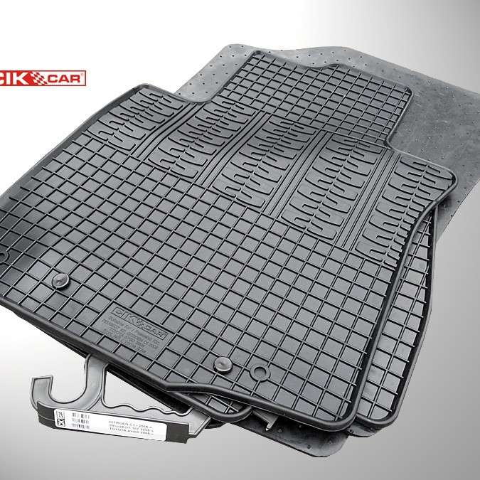 ΜΑΡΚΕ ΠΑΤΑΚΙΑ ΣΕ ΣΚΑΦΗ ΛΑΣΤΙΧΟ ΓΙΑ CITROEN C1 / PEUGEOT 107 / TOYOTA AYGO 2005-2014 ΣΕ ΜΑΥΡΟ ΧΡΩΜΑ ΧΩΡΙΣ ΚΟΥΜΠΩΜΑΤΑ CIK - 4 ΤΕΜ.