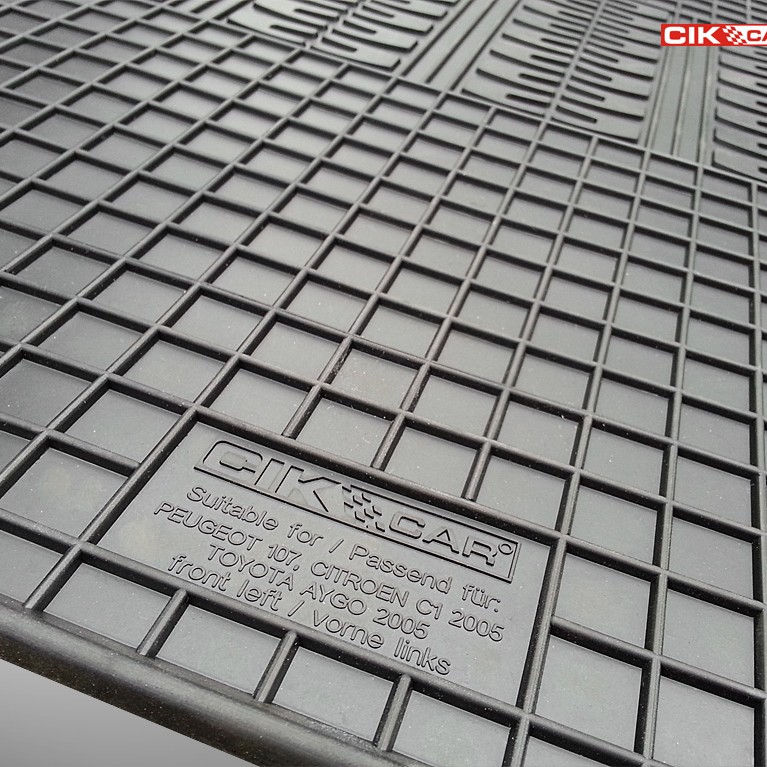 ΜΑΡΚΕ ΠΑΤΑΚΙΑ ΣΕ ΣΚΑΦΗ ΛΑΣΤΙΧΟ ΓΙΑ CITROEN C1 / PEUGEOT 107 / TOYOTA AYGO 2005-2014 ΣΕ ΜΑΥΡΟ ΧΡΩΜΑ ΧΩΡΙΣ ΚΟΥΜΠΩΜΑΤΑ CIK - 4 ΤΕΜ.