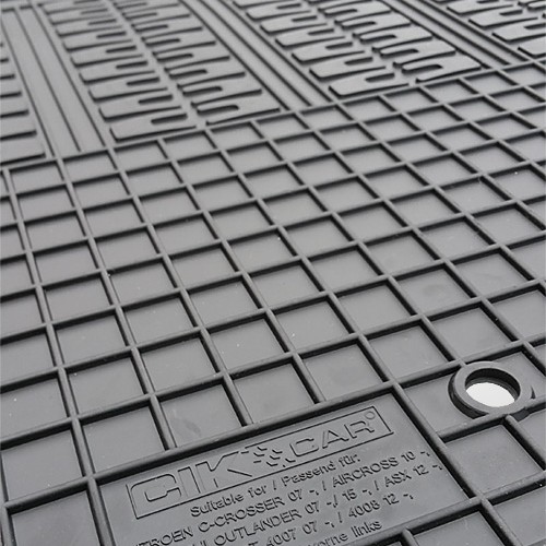 ΜΑΡΚΕ ΠΑΤΑΚΙΑ ΣΕ ΣΚΑΦΗ ΛΑΣΤΙΧΟ ΓΙΑ CITROEN C4 AIRCROSS 2010-2017 / PEUGEOT 4008 2012-2016 / MITSUBISHI ASX 2010-2012 ΣΕ ΜΑΥΡΟ ΧΡΩΜΑ ΜΕ ΚΟΥΜΠΩΜΑΤΑ CIK - 4 ΤΕΜ.