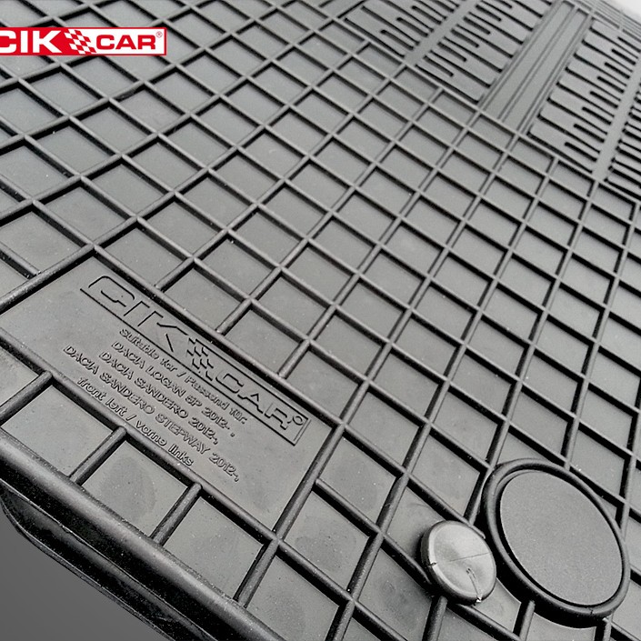 ΜΑΡΚΕ ΠΑΤΑΚΙΑ ΣΕ ΣΚΑΦΗ ΛΑΣΤΙΧΟ ΓΙΑ DACIA LOGAN 2012+ / DACIA SANDERO 2012-2020 / DACIA SANDERO STEPWAY 2012-2020 ΣΕ ΜΑΥΡΟ ΧΡΩΜΑ ΜΕ ΚΟΥΜΠΩΜΑΤΑ CIK - 4 ΤΕΜ.