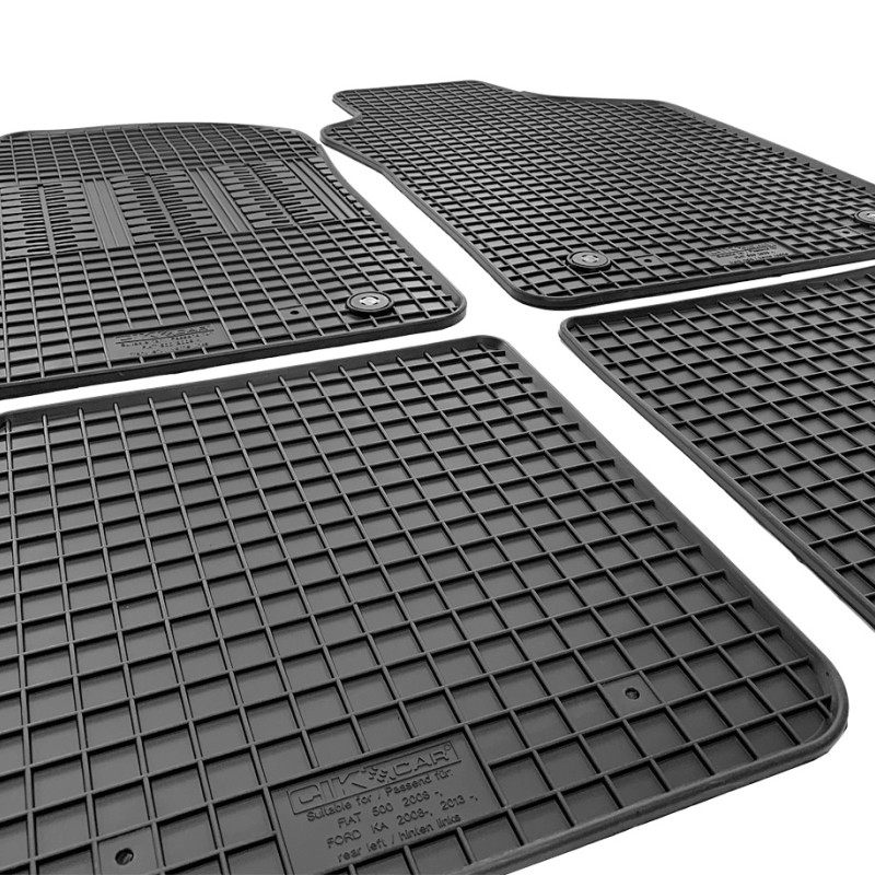 ΜΑΡΚΕ ΠΑΤΑΚΙΑ ΣΕ ΣΚΑΦΗ ΛΑΣΤΙΧΟ ΓΙΑ FIAT 500 2007-2016 ΣΕ ΜΑΥΡΟ ΧΡΩΜΑ ΜΕ ΚΟΥΜΠΩΜΑΤΑ CIK - 4 ΤΕΜ.