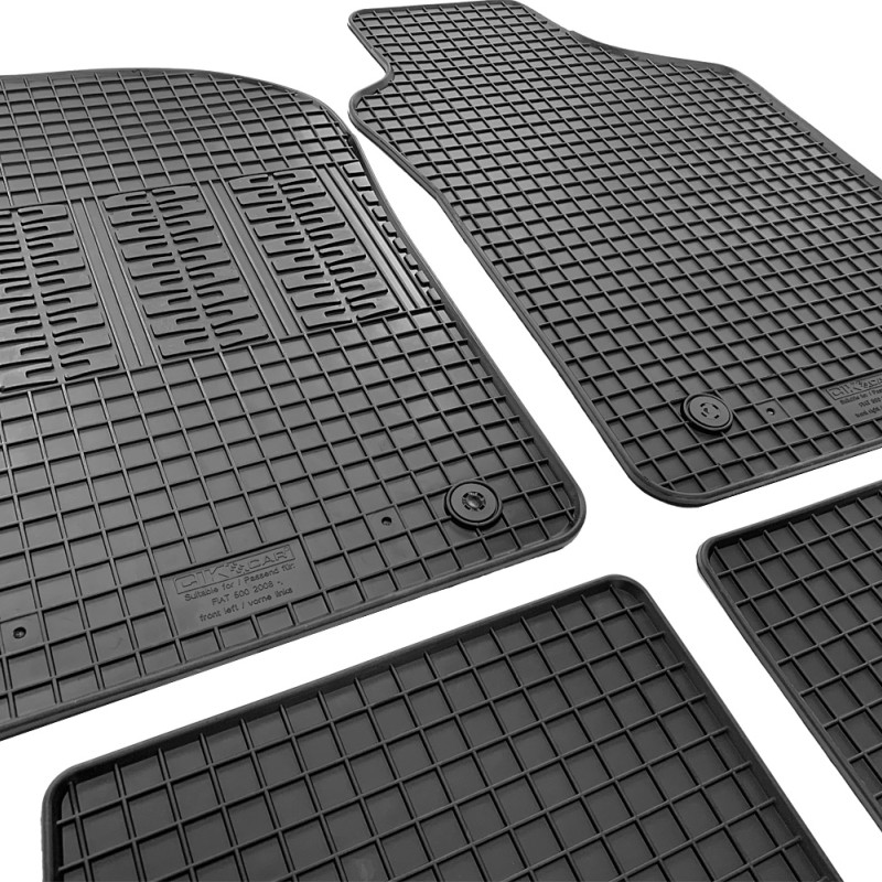 ΜΑΡΚΕ ΠΑΤΑΚΙΑ ΣΕ ΣΚΑΦΗ ΛΑΣΤΙΧΟ ΓΙΑ FIAT 500 2007-2016 ΣΕ ΜΑΥΡΟ ΧΡΩΜΑ ΜΕ ΚΟΥΜΠΩΜΑΤΑ CIK - 4 ΤΕΜ.