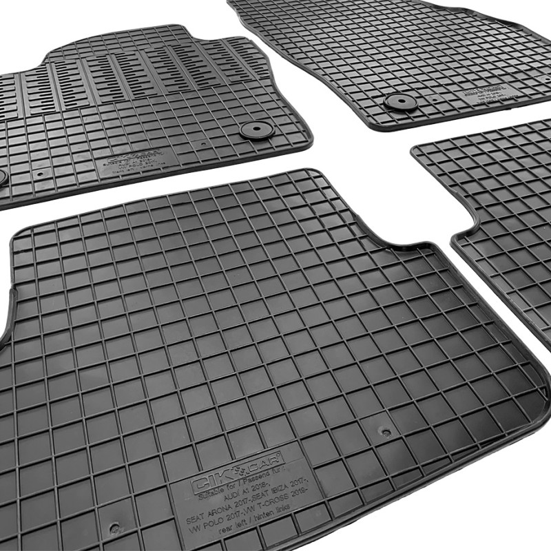 ΜΑΡΚΕ ΠΑΤΑΚΙΑ ΣΕ ΣΚΑΦΗ ΛΑΣΤΙΧΟ ΓΙΑ VW POLO MK6 2017+ / AUDI A1 2018+ ΣΕ ΜΑΥΡΟ ΧΡΩΜΑ ΜΕ ΚΟΥΜΠΩΜΑΤΑ CIK - 4 ΤΕΜ.