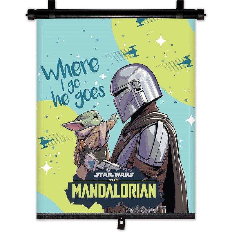 ΚΟΥΡΤΙΝΑΚΙ ΗΛΙΟΠΡΟΣΤΑΣΙΑΣ ΣΕ ΡΟΛΟ THE MANDALORIAN 36x45cm ΓΙΑ ΠΛΑΙΝΟ ΤΖΑΜΙ/ΠΙΣΩ ΠΑΡΜΠΡΙΖ AMIO - 1 Τεμ.