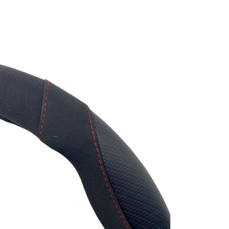 ΚΑΛΥΜΜΑ ΤΙΜΟΝΙΟΥ GOOD VIBE R CARBON LOOK ΜΑΥΡΟ/KOKKINO ΟΙΚΟΛΟΓΙΚΟ ΔΕΡΜΑ 37-39cm SIMONI RACING  - 1 τεμ.