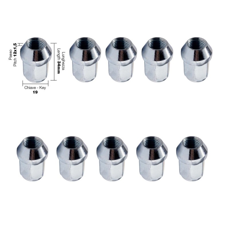 ΠΑΞΙΜΑΔΙ ΚΩΝΙΚΟ 12x1,5 (34mm) (19) 10ΤΕΜ.