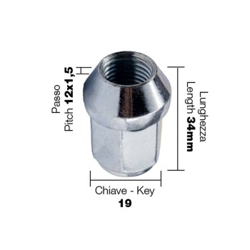 ΠΑΞΙΜΑΔΙ ΚΩΝΙΚΟ 12x1,5 (34mm) (19) 10ΤΕΜ.