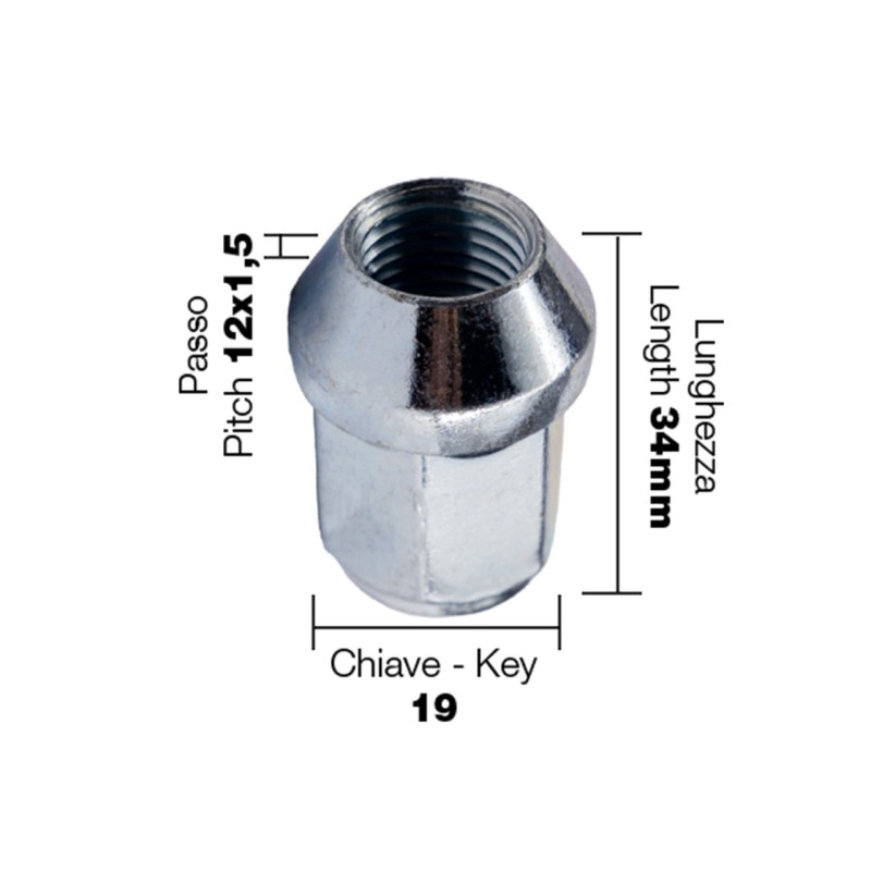 ΠΑΞΙΜΑΔΙ ΚΩΝΙΚΟ 12x1,5 (34mm) (19) 10ΤΕΜ.