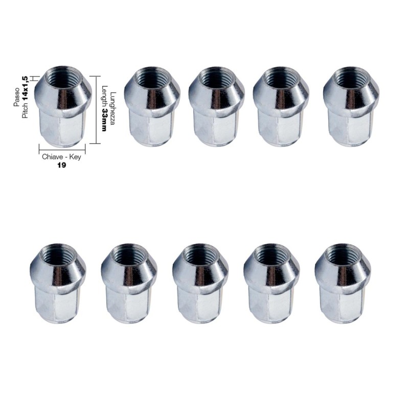 ΠΑΞΙΜΑΔΙ ΚΩΝΙΚΟ 14x1,5 (33mm) (19) 10ΤΕΜ.