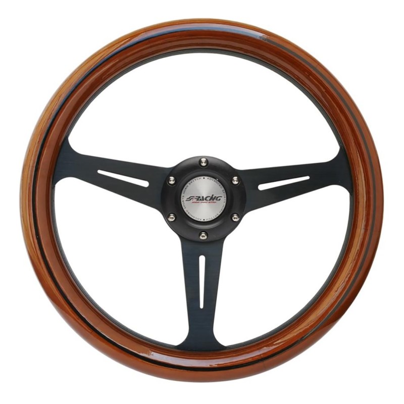 ΤΙΜΟΝΙ FUTA35 ΞΥΛΙΝΟ/ΜΑΥΡΟ ΤΡΙΑΚΤΙΝΟ ΔΙΑΜΕΤΡΟΣ 350mm ΠΑΧΟΣ 95mm SIMONI RACING - 1 ΤΕΜ.