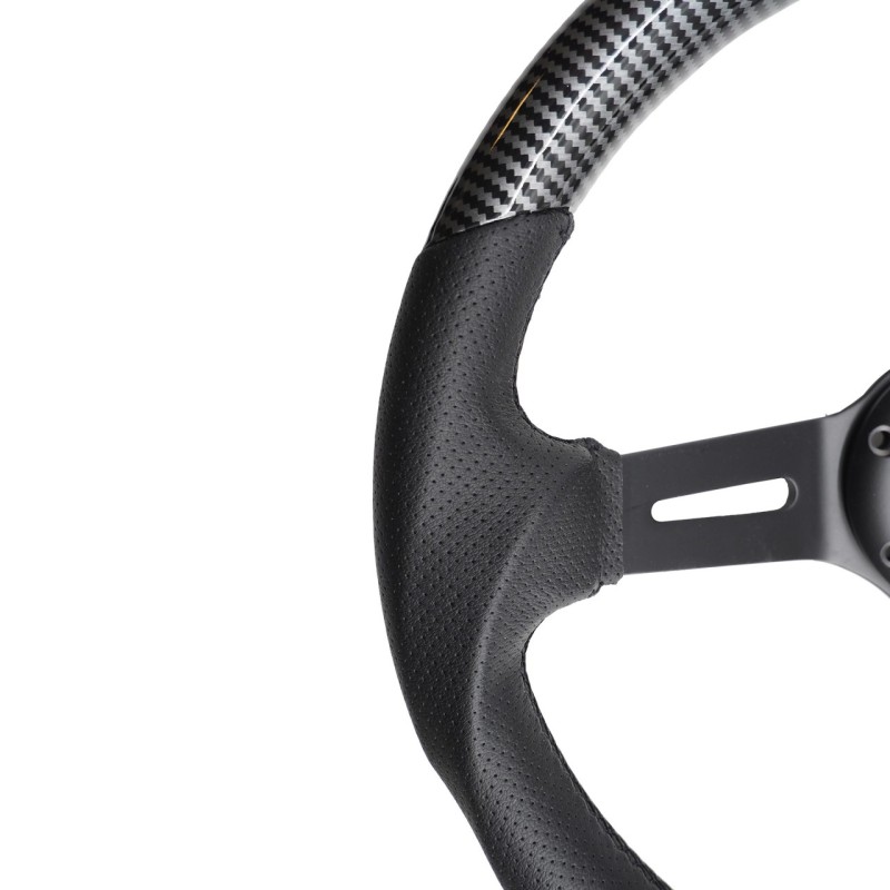 ΤΙΜΟΝΙ GIAU CARBON LOOK ΤΡΙΑΚΤΙΝΟ ΜΑΥΡΟ ΔΙΑΜΕΤΡΟΣ 350mm ΠΑΧΟΣ 70mm SIMONI RACING  - 1 τεμ.