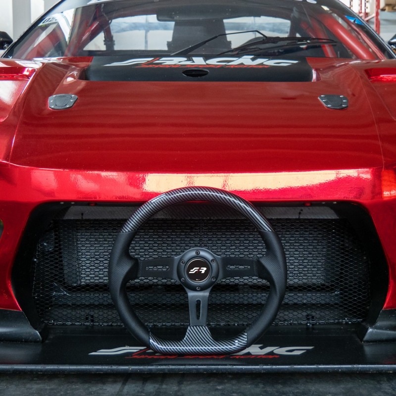 ΤΙΜΟΝΙ GIAU CARBON LOOK ΤΡΙΑΚΤΙΝΟ ΜΑΥΡΟ ΔΙΑΜΕΤΡΟΣ 350mm ΠΑΧΟΣ 70mm SIMONI RACING  - 1 τεμ.