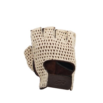 ΓΑΝΤΙΑ ΟΔΗΓΟΥ ΔΕΡΜΑΤΙΝΑ/ΠΛΕΚΤΑ ΜΙΣΑ ΚΑΦΕ (L) VINTAGE GLOVES SIMONI RACING  - 1 σετ.