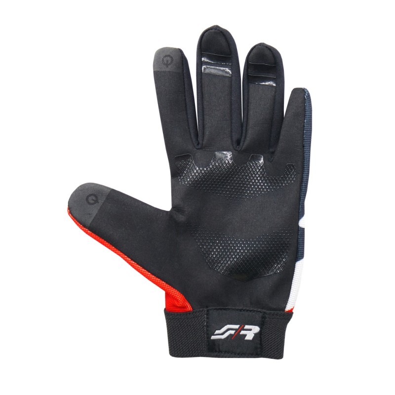 ΓΑΝΤΙΑ ΟΔΗΓΟΥ ΥΦΑΣΜΑΤΙΝΑ ΜΑΥΡΟ/ΚΟΚΚΙΝΟ/ΛΕΥΚΟ (Μ) TOUCH MΕ LOGO SR SIMONI RACING  - 1 σετ.