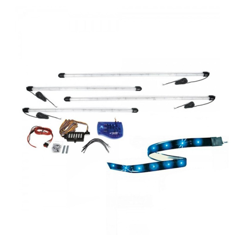ΣΩΛΗΝΕΣ UNDERCAR LED ΜΠΛΕ 2x95cm & 2x125cm - 1 kit.