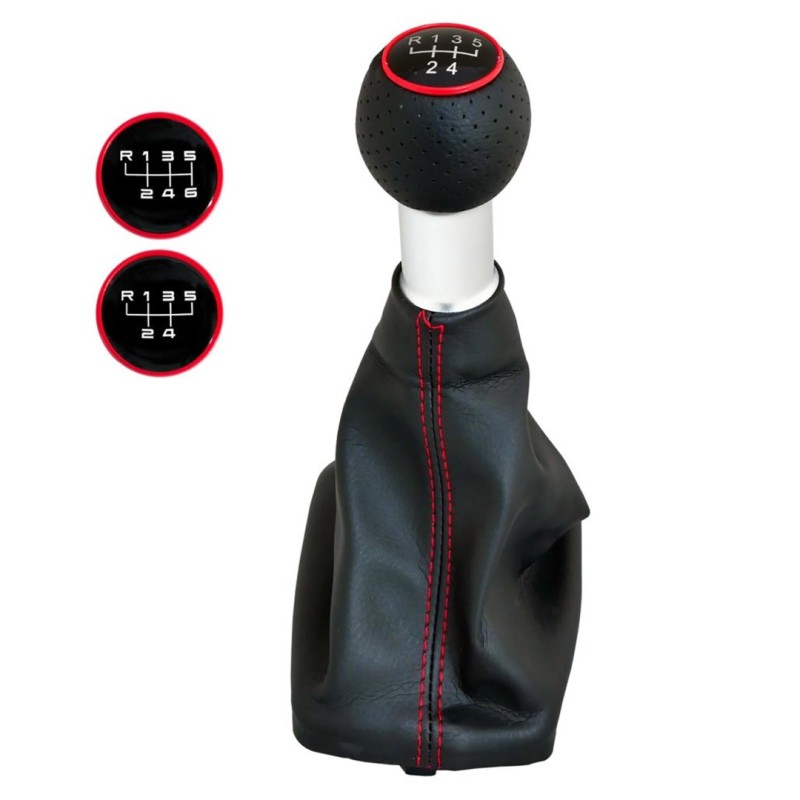 ΠΟΜΟΛΟ ΜΕ ΕΝΔΕΙΞΗ 6 ΤΑΧΥΤΗΤΩΝ ΜΕ ΜΑΥΡΗ ΦΟΥΣΚΑ ΚΑΙ ΚΟΚΚΙΝΗ ΡΑΦΗ ΓΙΑ AUDI A3 8L 1996-2003