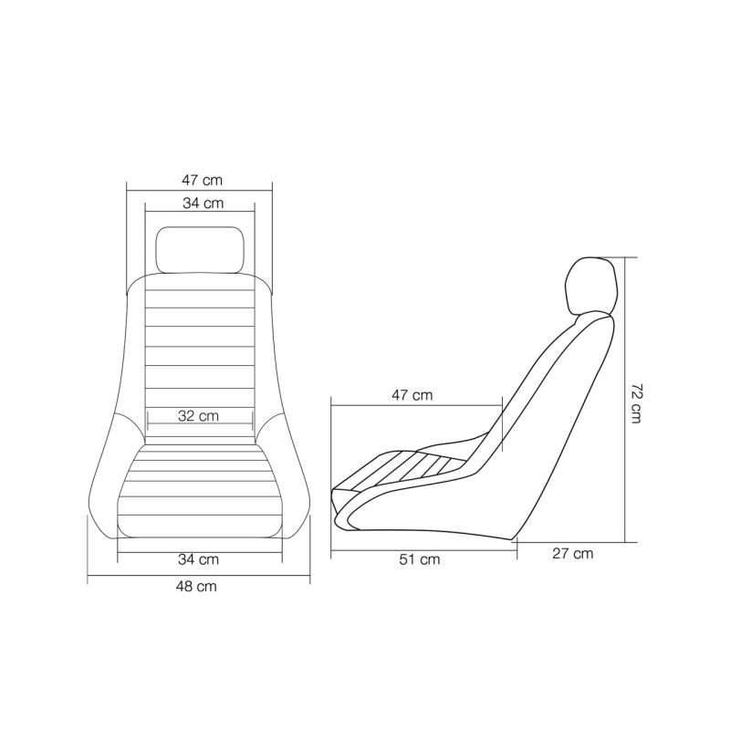 ΚΑΘΙΣΜΑ UNIVERSAL ΜΕ ΣΤΑΘΕΡΗ ΠΛΑΤΗ  ΜΑΥΡΟ ΟΙΚΟΛΟΓΙΚΟ ΔΕΡΜΑ ΜΕ ΣΙΔΗΡΟΔΡΟΜΟ SIMONI RACING  - 1 τεμ.