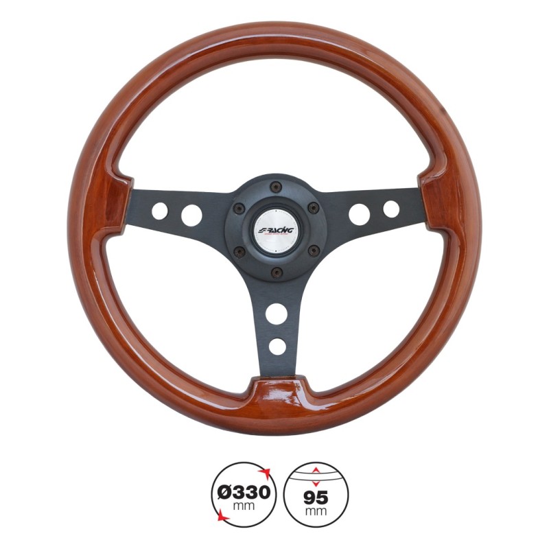 ΤΙΜΟΝΙ ΤΑΜΒΑΥ ΤΡΙΛΑΜΟ ΞΥΛΙΝΟ/ΜΑΥΡΟ ΔΙΑΜΕΤΡΟΥ 330mm ΚΑΙ ΠΑΧΟΥΣ 95mm