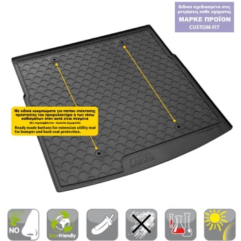 ΜΑΡΚΕ ΠΑΤΑΚΙ ΣΚΑΦΗ ΠΟΡΤ ΜΠΑΓΚΑΖ ΓΙΑ SEAT TOLEDO 01/2013-07/2015 / SKODA RAPID 5D 01/2013-12/2014 (ΚΑΤΩ ΕΠΙΠΕΔΟ) SUMISURA TRUNK MAT ΑΠΟ ΑΟΣΜΟ, ΜΗ ΤΟΞΙΚΟ, ΟΙΚΟΛΟΓΙΚΟ ΚΑΙ ΑΝΑΚΥΚΛΩΣΙΜΟ ΣΥΝΘΕΤΙΚΟ ΛΑΣΤΙΧΟ ΣΕ ΜΑΥΡΟ ΧΡΩΜΑ ΜΕ ΥΠΟΔΟΧΗ ΓΙΑ ΠΡΟΕΚΤΑΣΗ L2519.8 - L2519.