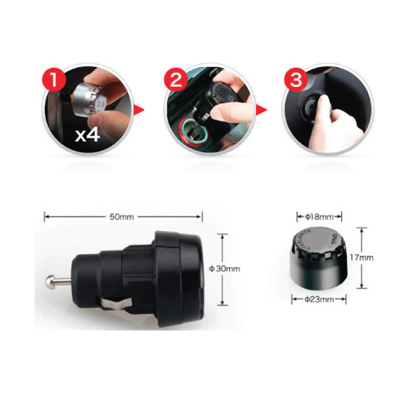 ΑΣΥΡΜΑΤΗ ΣΥΣΚΕΥΗ ΕΝΔΕΙΞΗΣ ΠΙΕΣΗΣ ΚΑΙ ΘΕΡΜΟΚΡΑΣΙΑΣ ΕΛΑΣΤΙΚΩΝ ΑΥΤΟΚΙΝΗΤΟΥ STEELMATE - 1 τεμ.