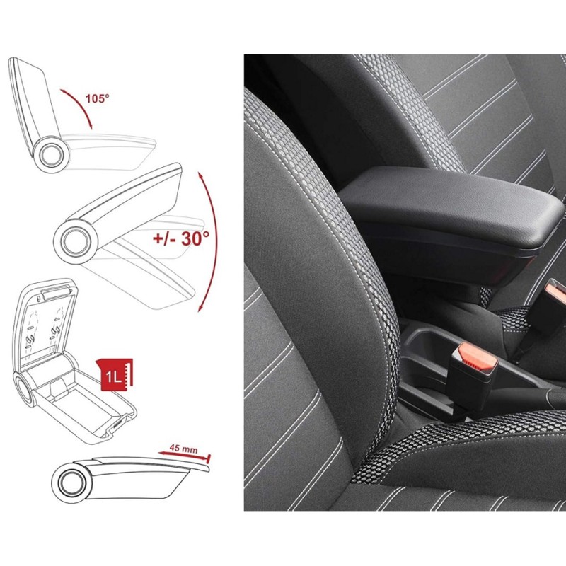 Ολοκληρωμένος Τεμπέλης Καθίσματος ARMSTER 3 PLUG & PLAY για VW T5 LHD 2003-2016 / VW T6 LHD 2016-2022 / VW T7 LHD 2022+ / VW ID Buzz LHD 2022+ / VW ID.4 LHD 2021+ / VW ID.5 LHD 2022+ (2 θέσεων με Εργοστασιακό Υποβραχιόνιο) από Πλαστικό και Vegan Δέρμα